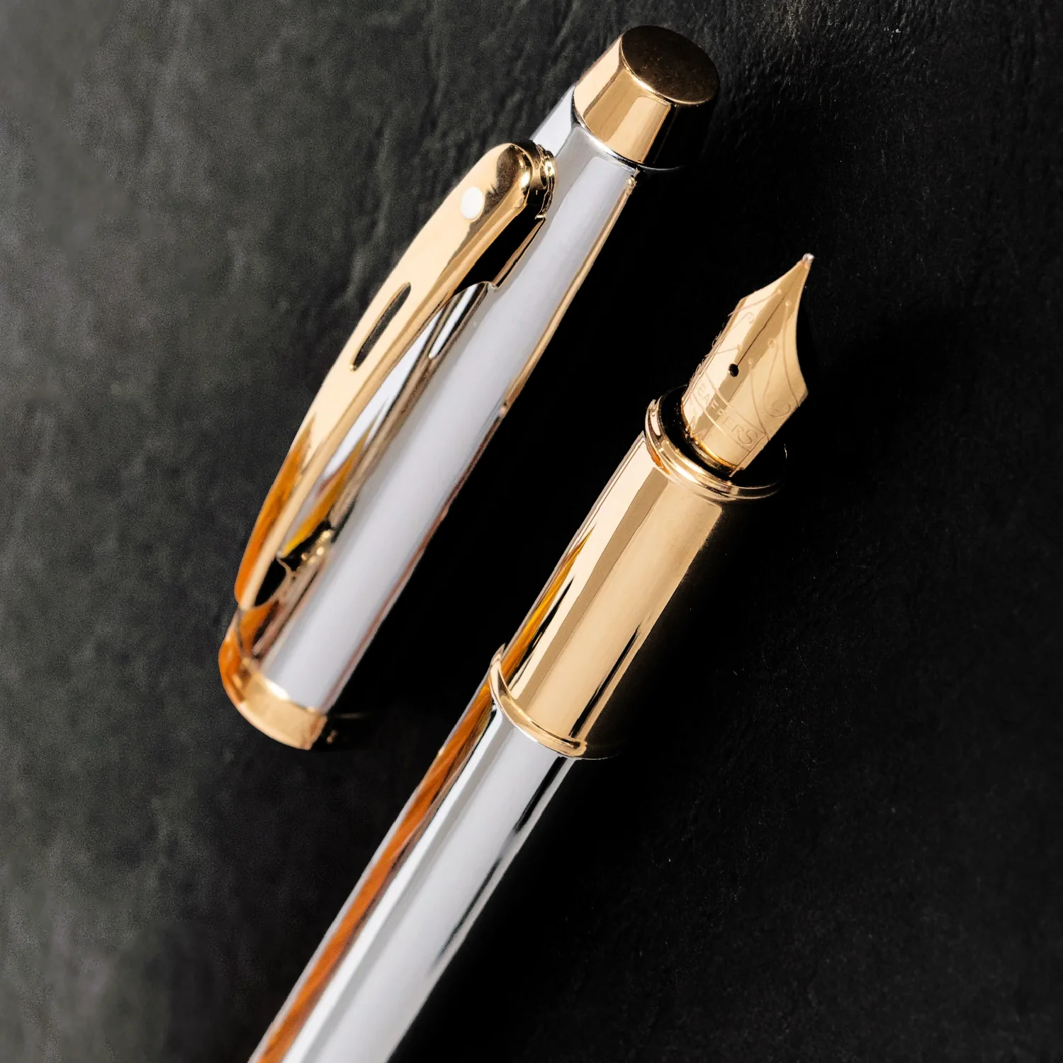 Sheaffer® 100 Chrome with Gold Trims Fountain Pen - Image 4