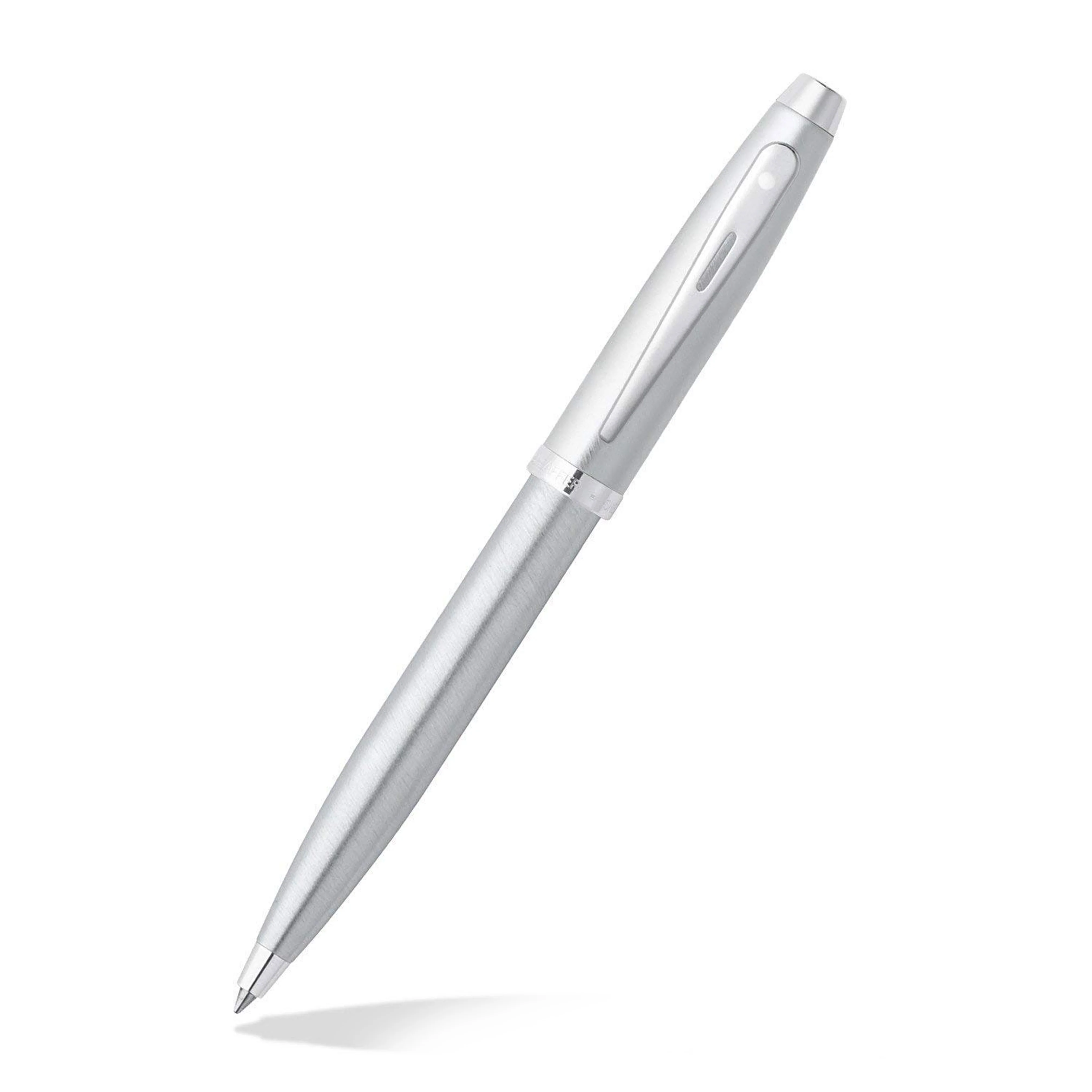 Sheaffer Gift Set ft. Brushed Chrome 100 Ballpoint Pen with Chrome Trims and Business Card Holder - Image 3