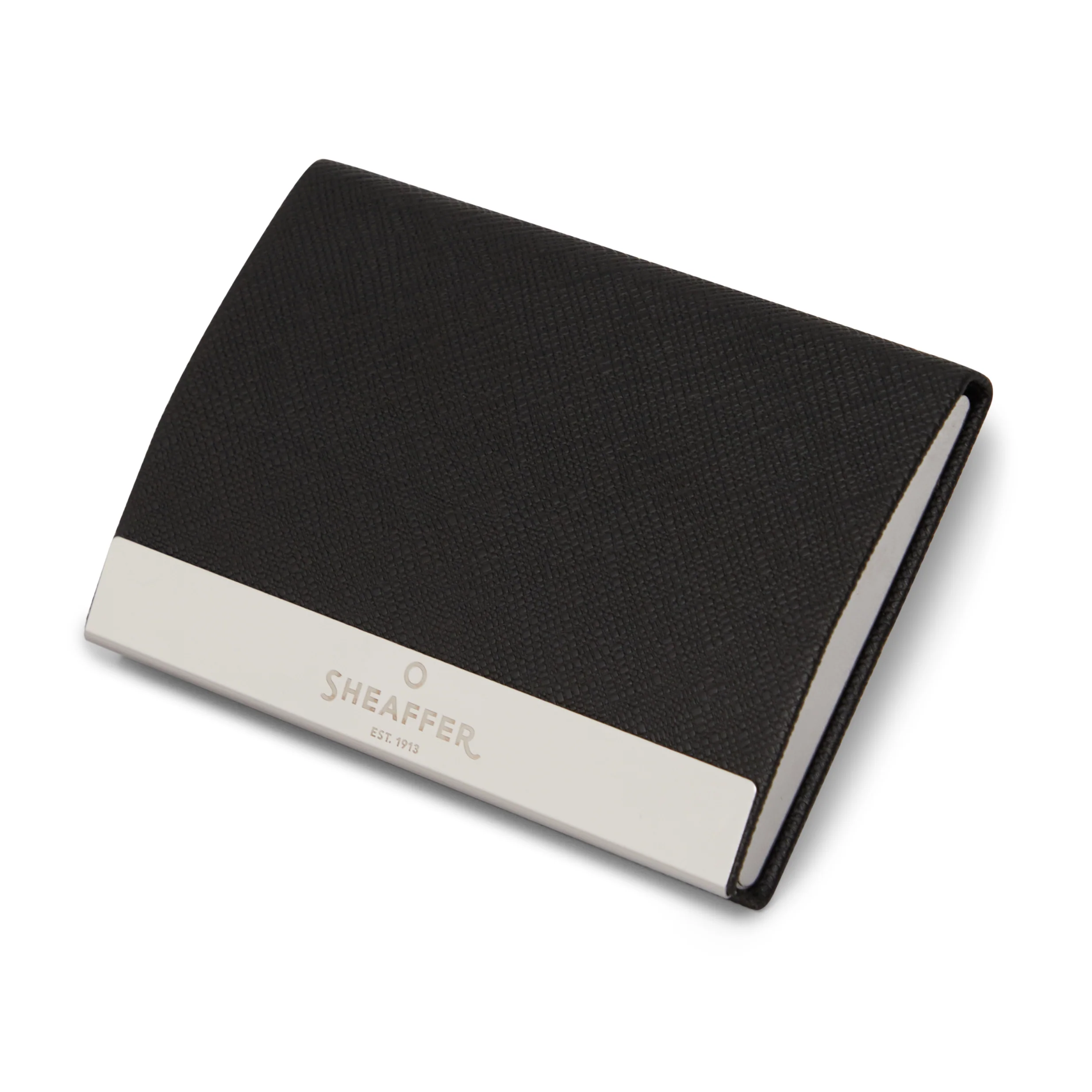 Sheaffer Gift Set ft. Brushed Chrome 100 Ballpoint Pen with Chrome Trims and Business Card Holder - Image 5